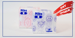 Салфетки бумажные 1-слойные 100л. белые (целлюлоза) Фирменная упаковка NIKA