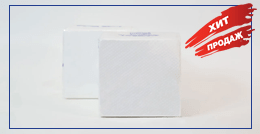 Салфетки бумажные 1-слойные 100л. белые (целлюлоза) Прозрачная упаковка без рисунка